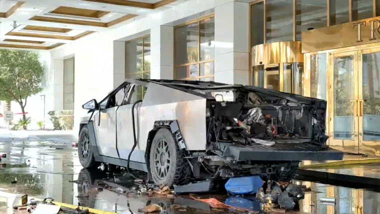 Police: Firework mortars, gas cannisters stuffed inside Tesla that exploded outside Trump’s Las Vegas hotel